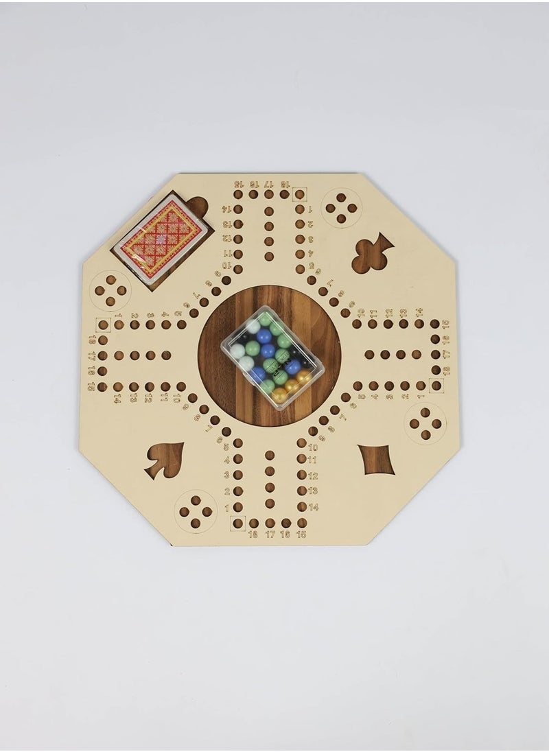 Generic - Numbered Jackaroo Wooden Lightweight Thin Sheet Board Game For 4 Players With 1 Deck Of Cards And 16 Marbles Fun And Exciting Family Board Game (40 * 40cm) - Image 1