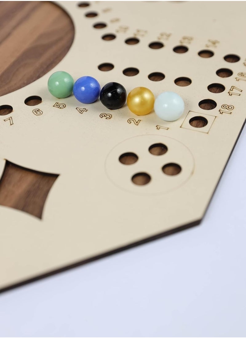 Generic - Numbered Jackaroo Wooden Lightweight Thin Sheet Board Game For 4 Players With 1 Deck Of Cards And 16 Marbles Fun And Exciting Family Board Game (40 * 40cm) - Image 1