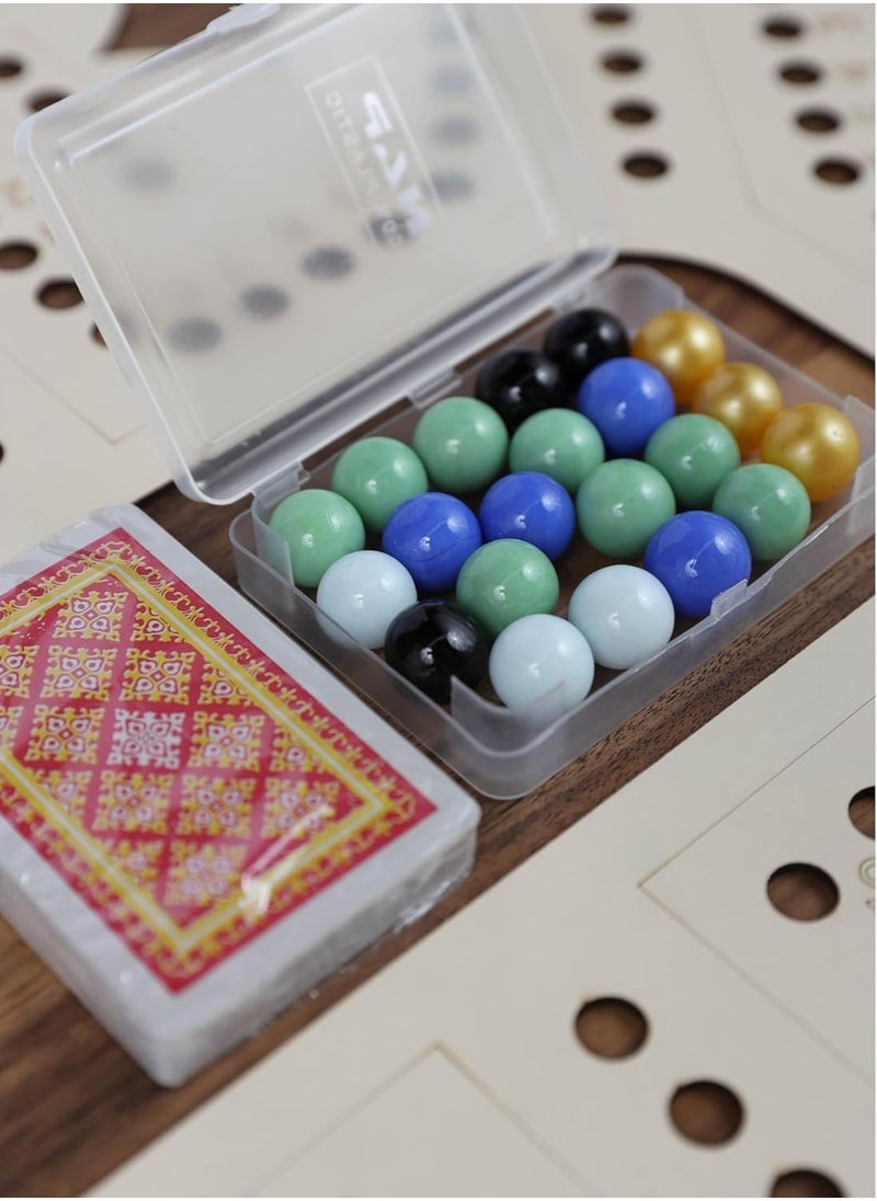 Generic - Numbered Jackaroo Wooden Lightweight Thin Sheet Board Game For 4 Players With 1 Deck Of Cards And 16 Marbles Fun And Exciting Family Board Game (40 * 40cm) - Image 1