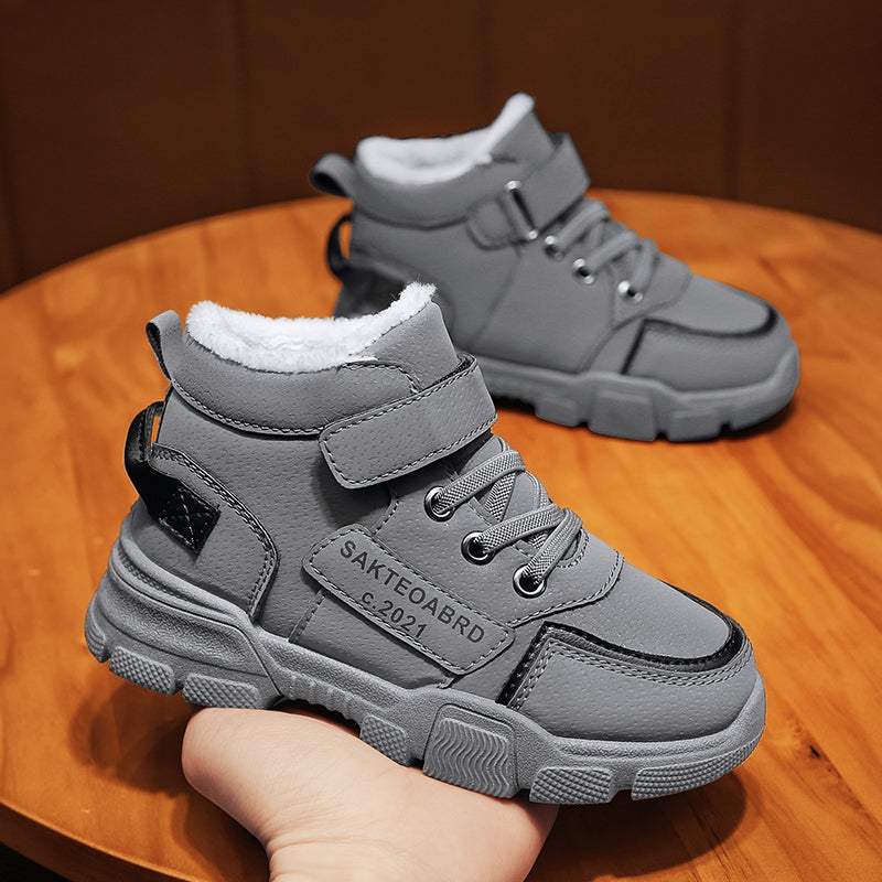 Boys Shoes Cotton Shoes Winter Fleece-Lined Warm Children'S Sneaker Middle And Big Children'S Cotton Winter Shoes - Image 1