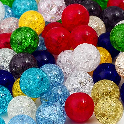 RUBYCA Assorted Mixed Round Druk Crackle Czech Crystal Glass Beads for Jewelry Making (6mm, 100pcs) - Image 2