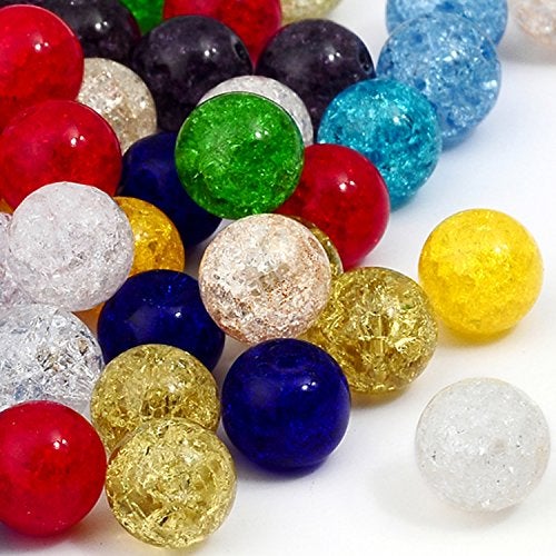 RUBYCA Assorted Mixed Round Druk Crackle Czech Crystal Glass Beads for Jewelry Making (6mm, 100pcs) - Image 1
