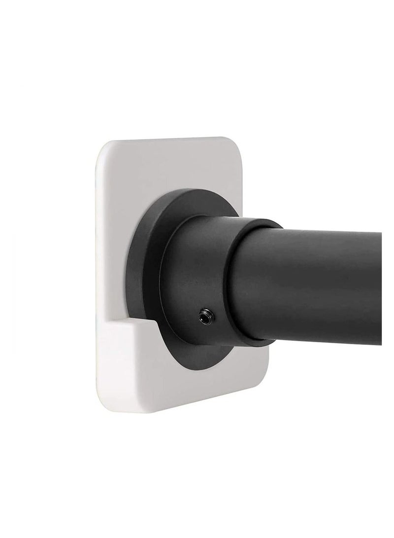 2 Piece Adhesive Curtain Rod Brackets, Shower Curtain Rod Mounting Bracket for Wall Adhesive Shower Rod Tension Holder, White Tension Bracket - Image 2