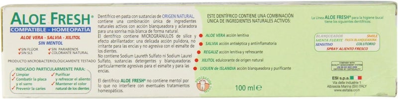 ESI Aloe Fresh Whitening Toothpaste with Microgranules - Homeopathic Compatible - 100 ml - Image 2