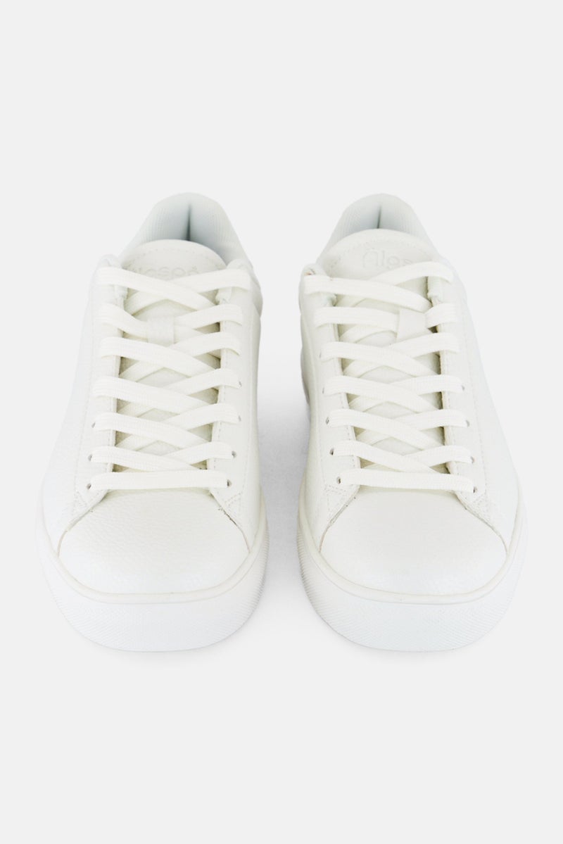 Algspar Men Lace Up Casual Shoes, White - Image 4