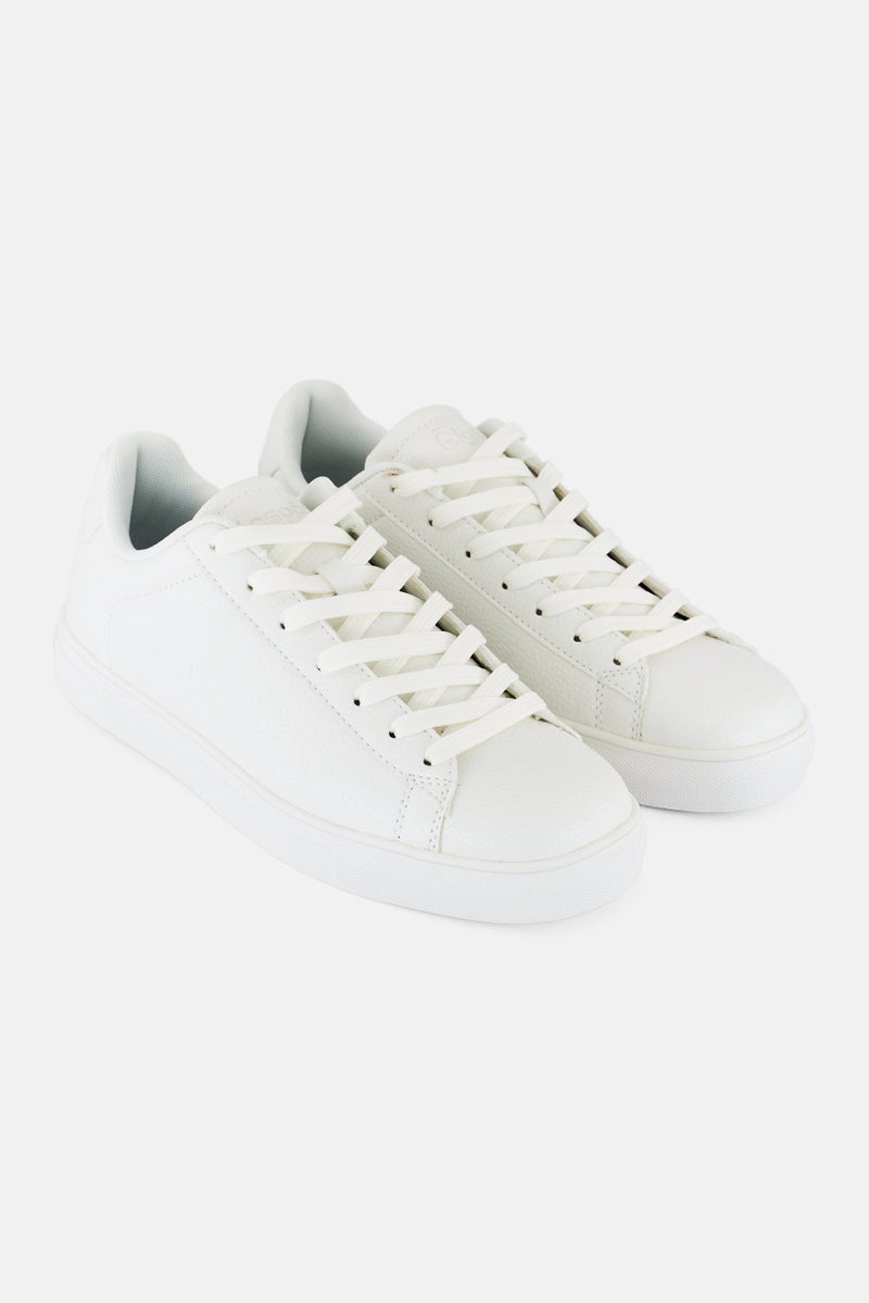 Algspar Men Lace Up Casual Shoes, White - Image 1
