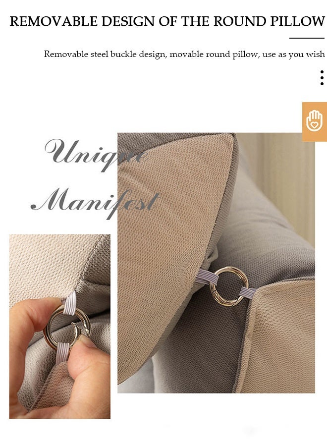 DUNISO Reading Pillow, Large Bed Rest Pillow with Detachable Neck Roll,Backrest with Arms，Pockets and Washable Cover, for Sitting in Bed or Couch-Backrest Reading Pillow Adult Back Pillows for Reading,Watching TV,Gaming,Relaxing - Image 5