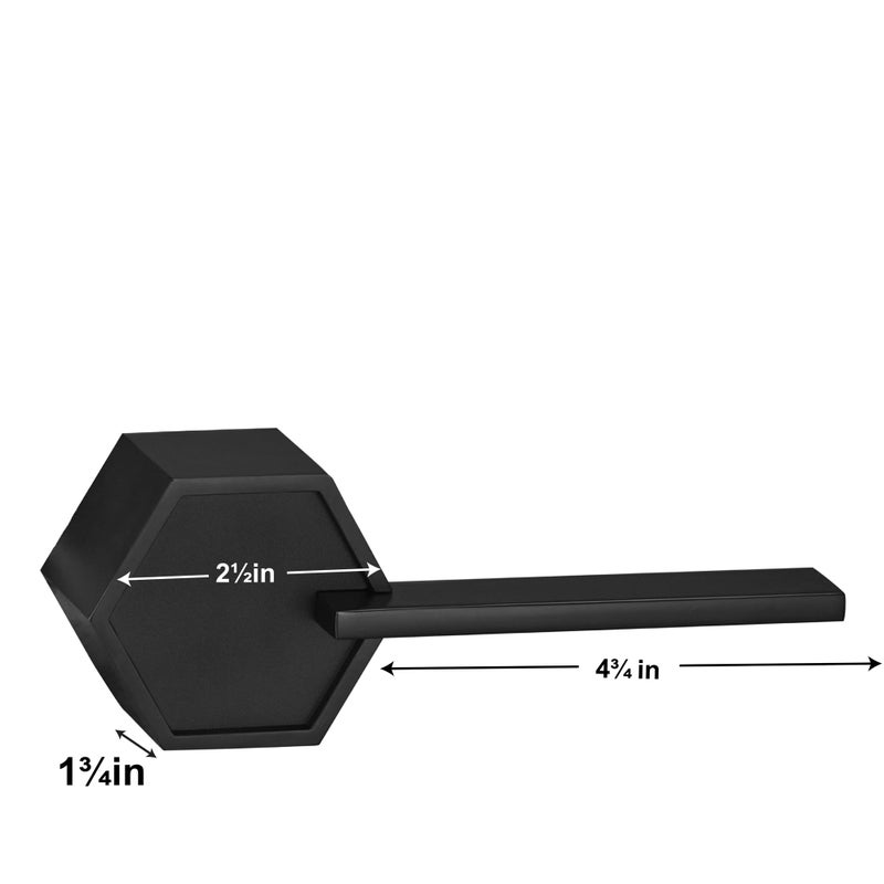 Berlin Modisch مجموعة مقابض أبواب Berlin Modisch Zero Gravity Metro Series Dummy Lever (قطعتان) - مقبض سحب جانبي أحادي الاتجاه غير قابل للدوران [للأبواب الداخلية أو الفرنسية] - شديد التحمل - طلاء حديدي أسود - Image 3