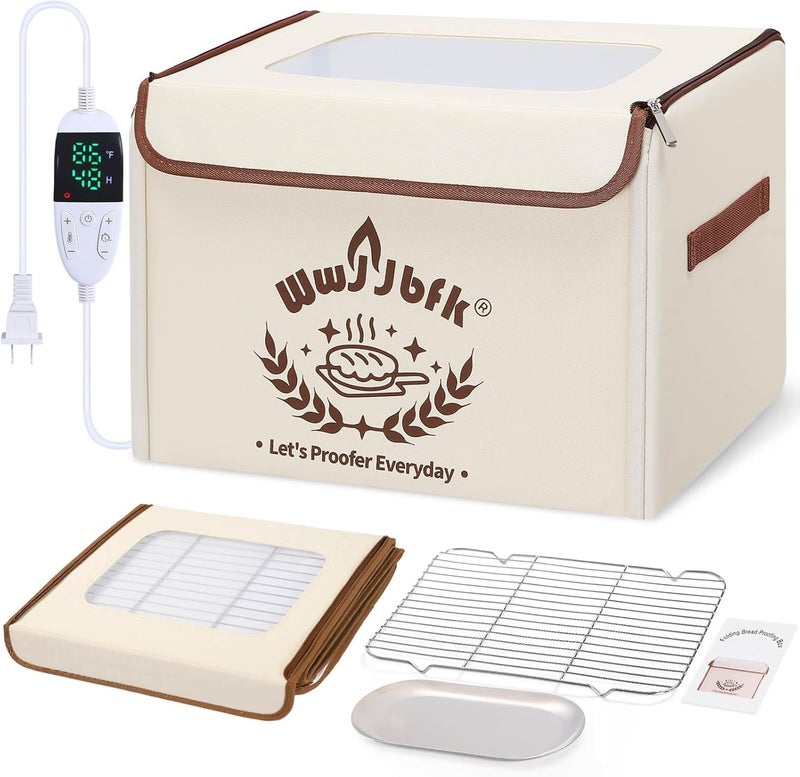 Wwyybfk Bread Proofing Box Foldable Dough Proofer Box with 68-131℉ Temp Control & 99H Timer for Sourdough, Bread Baking, Pizza, Yogurt, Kombucha, Space-Saving & 6-Layer Fabric - Image 1