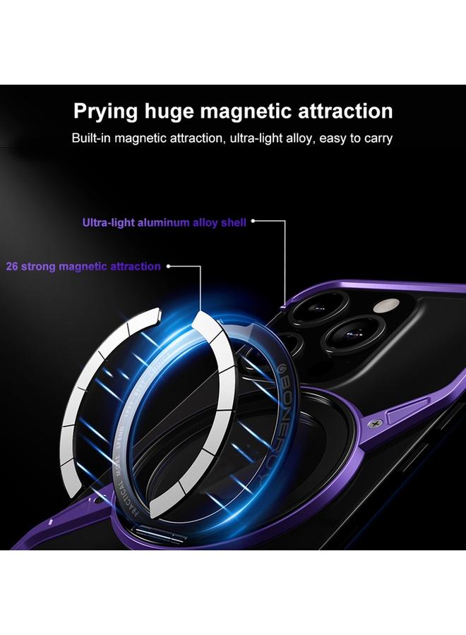 اس-توب جراب هاتف iPhone 14 بدون إطار وحامل دوار من Magsafe معدني - Image 3