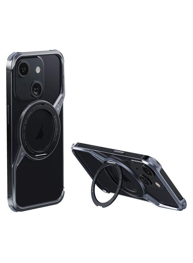 اس-توب جراب هاتف iPhone 14 بدون إطار وحامل دوار من Magsafe معدني - Image 1