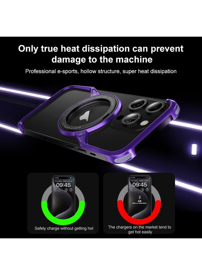 اس-توب جراب هاتف iPhone 14 بدون إطار وحامل دوار من Magsafe معدني - Image 5