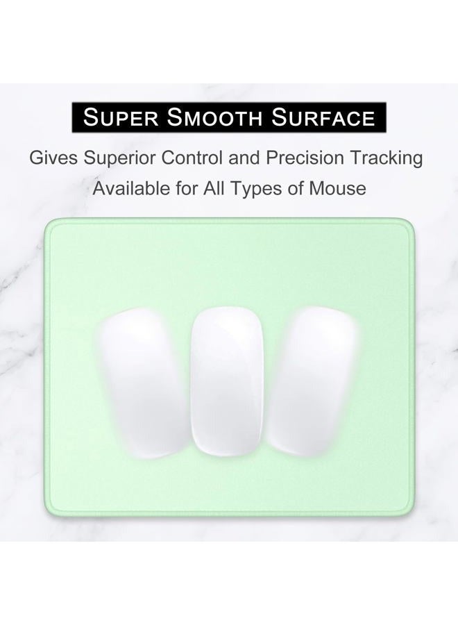 Hsurbtra Mouse Pad, Premium-Textured Square Mousepad 10.2 x 8.3 Inch, Stitched Edge Anti-Slip Waterproof Rubber Pretty Cute Computer Mat for Office Gaming Laptop Women Kids Lake Green - Image 2