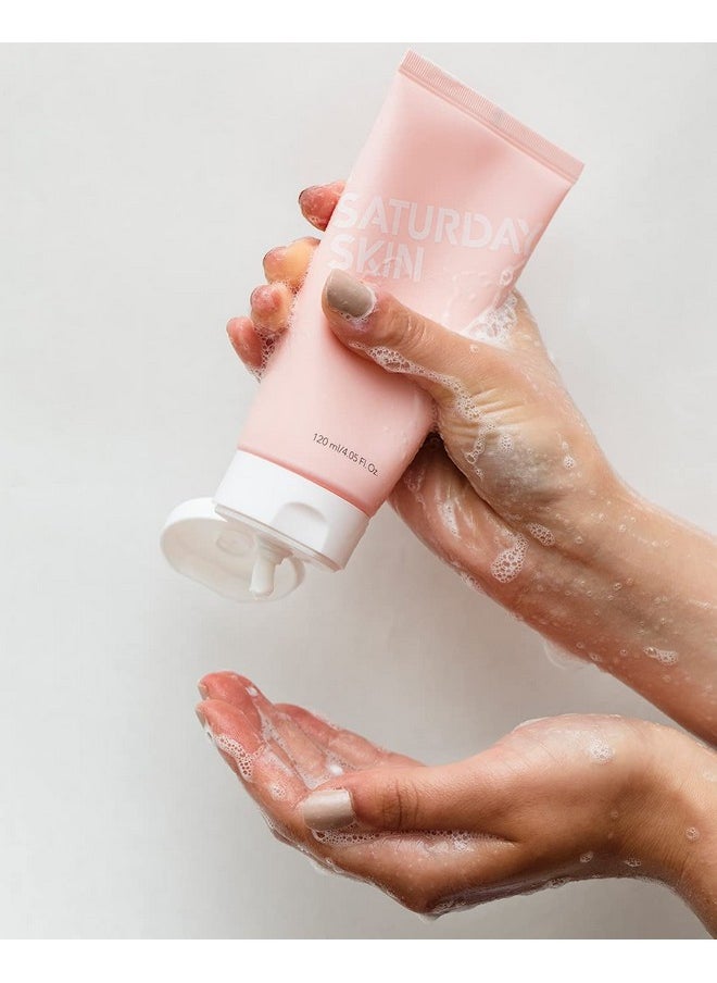 saturday skin Saturday Skin Face Cleanser Hydrating Foam Cleanser Natural ingredients Anti-aging | Makeup Remover and Face Wash | Fragrance Free Ideal for Sensitive, Dry Skin Korean Skincare  - Image 3