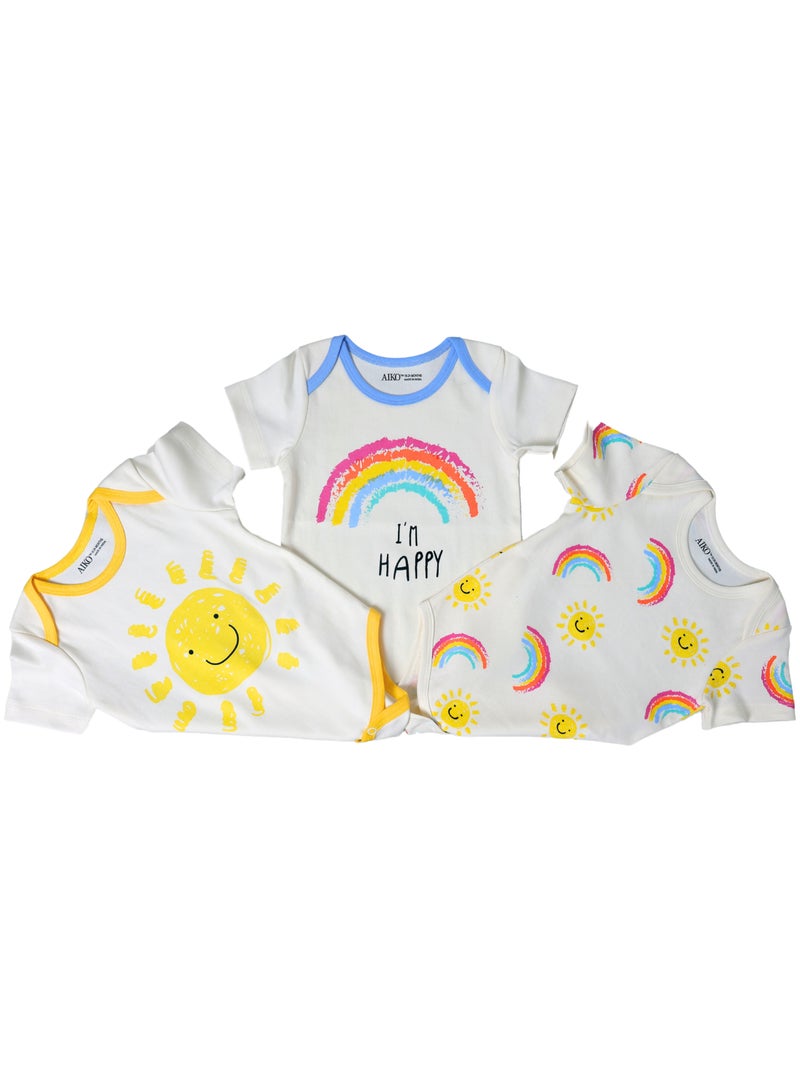 AIKO AIKO-Pack of 3 Multicolor Baby Body Suit-18-24M  - Image 1