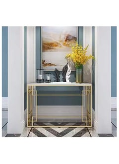 Top Marble & Gold Metal Console Table – Multipurpose Contemporary Entryway Sofa Table for Living Room, Perfect for Framed Photos & Curios - pzsku/Z5DA74780845A3FA00489Z/45/_/1735020662/539b1998-73cb-4e31-acae-07f867326827