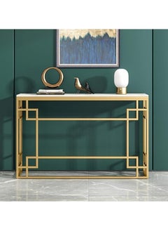 Top Marble & Gold Metal Console Table – Multipurpose Contemporary Entryway Sofa Table for Living Room, Perfect for Framed Photos & Curios - pzsku/Z5DA74780845A3FA00489Z/45/_/1735020670/d77a8376-bd7a-44ea-8366-74c18f0610d2