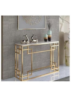 Top Marble & Gold Metal Console Table – Multipurpose Contemporary Entryway Sofa Table for Living Room, Perfect for Framed Photos & Curios - pzsku/Z5DA74780845A3FA00489Z/45/_/1735020672/85bf2e31-2323-4e74-86bc-51ee7a489473