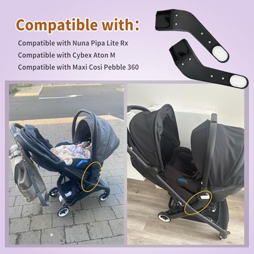 AQBB Butterfly Car Seats Adapter,Butterfly Adapter Infant Stroller Accessory Compatible with Nuna Pipa Lite Rx and Cybex Aton M and Maxi COSI Pebble 360 - Image 3