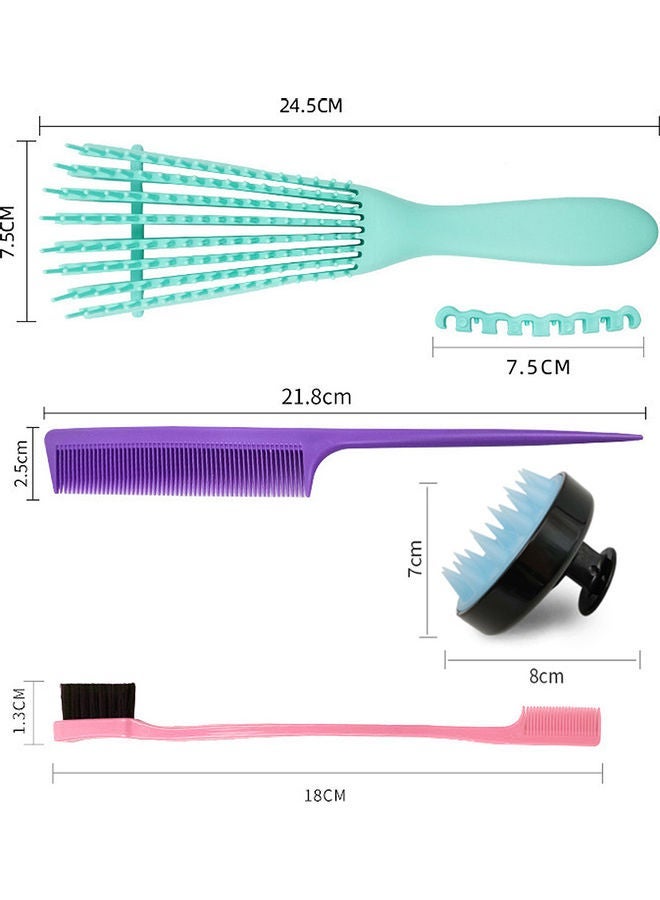 NIBEMINENT 5-Piece Hairbrush Set Multicolour - Image 3