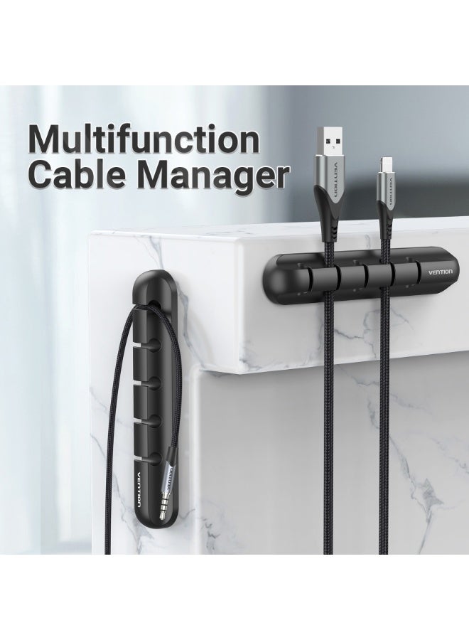 VENTION 7 Ports Desktop Cable Manager Black 2 Pack Model # KBSB0-2 - Image 2