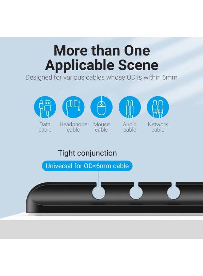 VENTION 7 Ports Desktop Cable Manager Black 2 Pack Model # KBSB0-2 - Image 4