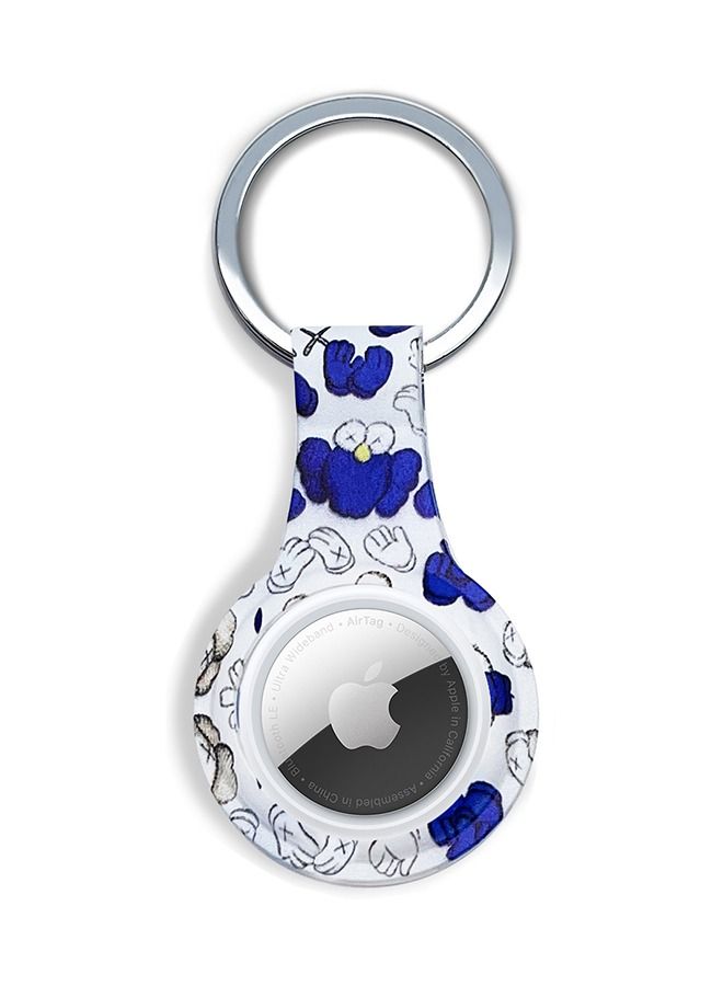 Theodor Protective Silicone Case Cover with Key Ring Blue Kaws For Apple AirTag  - Image 1