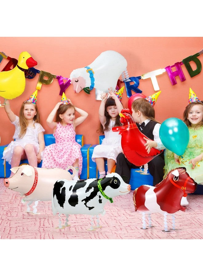 Kesote Farm Animal Balloons 6 Pack Inflatable Farm Animals Walking Balloons For Kids Birthday Party Decorations Farm Animal Birthday Party Supplies - Image 3