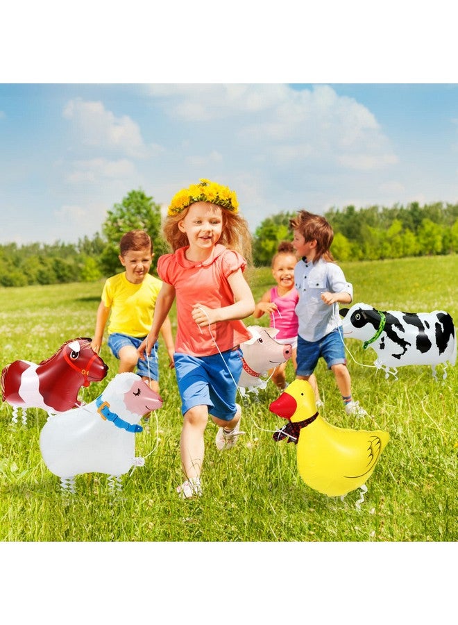 Kesote Farm Animal Balloons 6 Pack Inflatable Farm Animals Walking Balloons For Kids Birthday Party Decorations Farm Animal Birthday Party Supplies - Image 4
