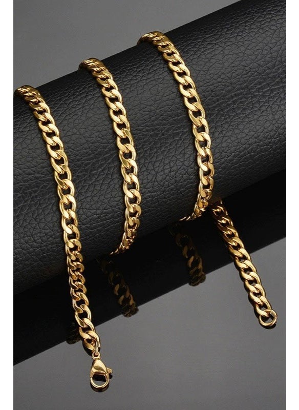 Takı Dükkanı Jewelry Shop Sailor Men's Steel Chain Necklace Thin ECK06 Yellow  - Image 1