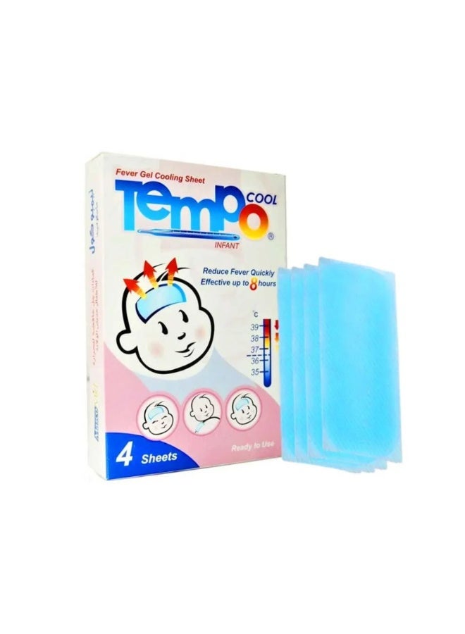 تيمبو كول لصقات تبريد للرضع 4 لصقات خافض للحرارة - Image 1