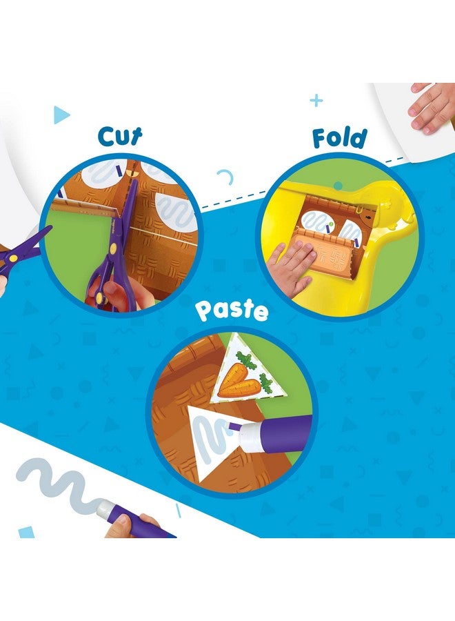 إيماجيميك مهارات قص الورق باستخدام مقص إيماجيميك | قص، طي، ولصق | ألعاب تعليمية للأطفال من سن ٣ سنوات فما فوق | ألعاب مونتيسوري | تنمية المهارات الحركية الدقيقة | هدية للأولاد والبنات بعمر ٣ سنوات، متعددة الألوان - Image 3