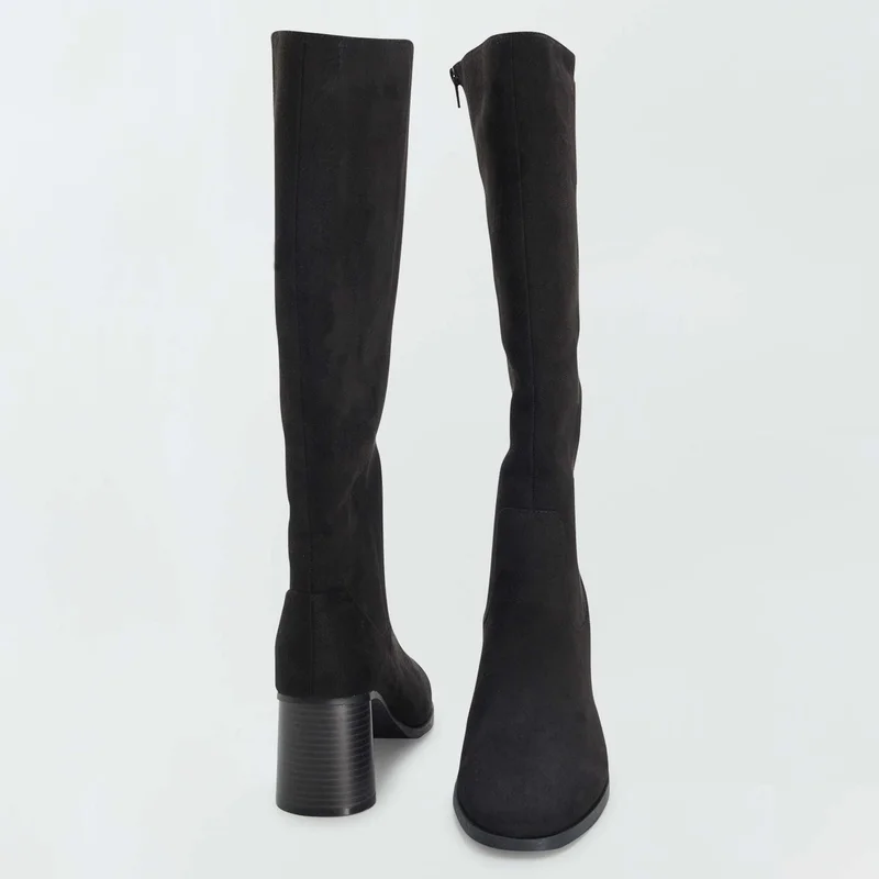 Kiabi Long Boots With Round Heels Black