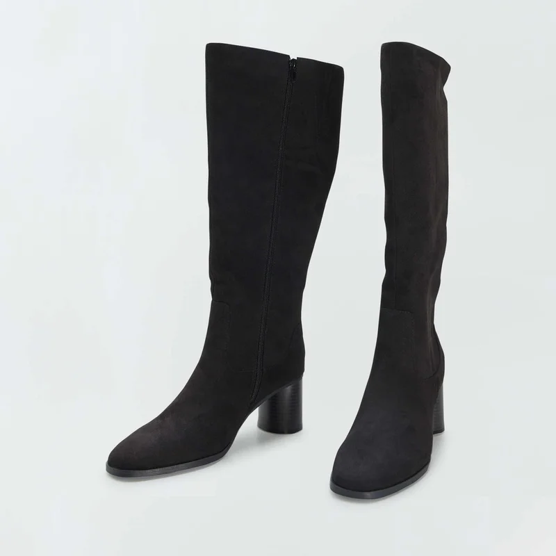 Kiabi Long Boots With Round Heels Black