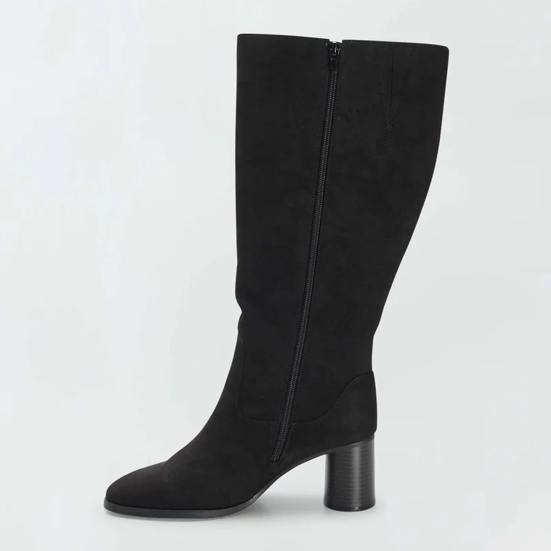 Kiabi Long Boots With Round Heels Black