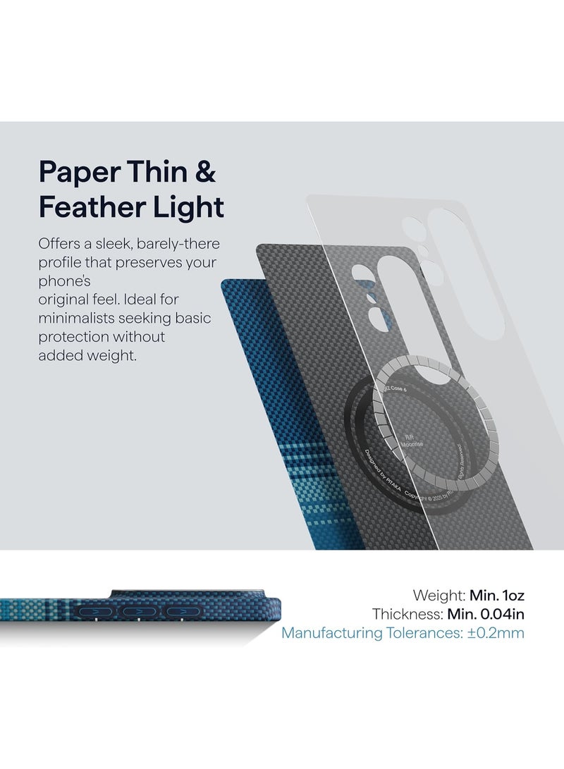 PITAKA غطاء PITAKA لهاتف سامسونج جالاكسي S26 ألترا، غلاف واقي من ألياف الأراميد ذات الدرجة الجوية، غلاف رفيع متوافق مع MagSafe، خفيف الوزن ومقاوم للخدوش مع حماية مرتفعة للكاميرا - شروق القمر - Image 5