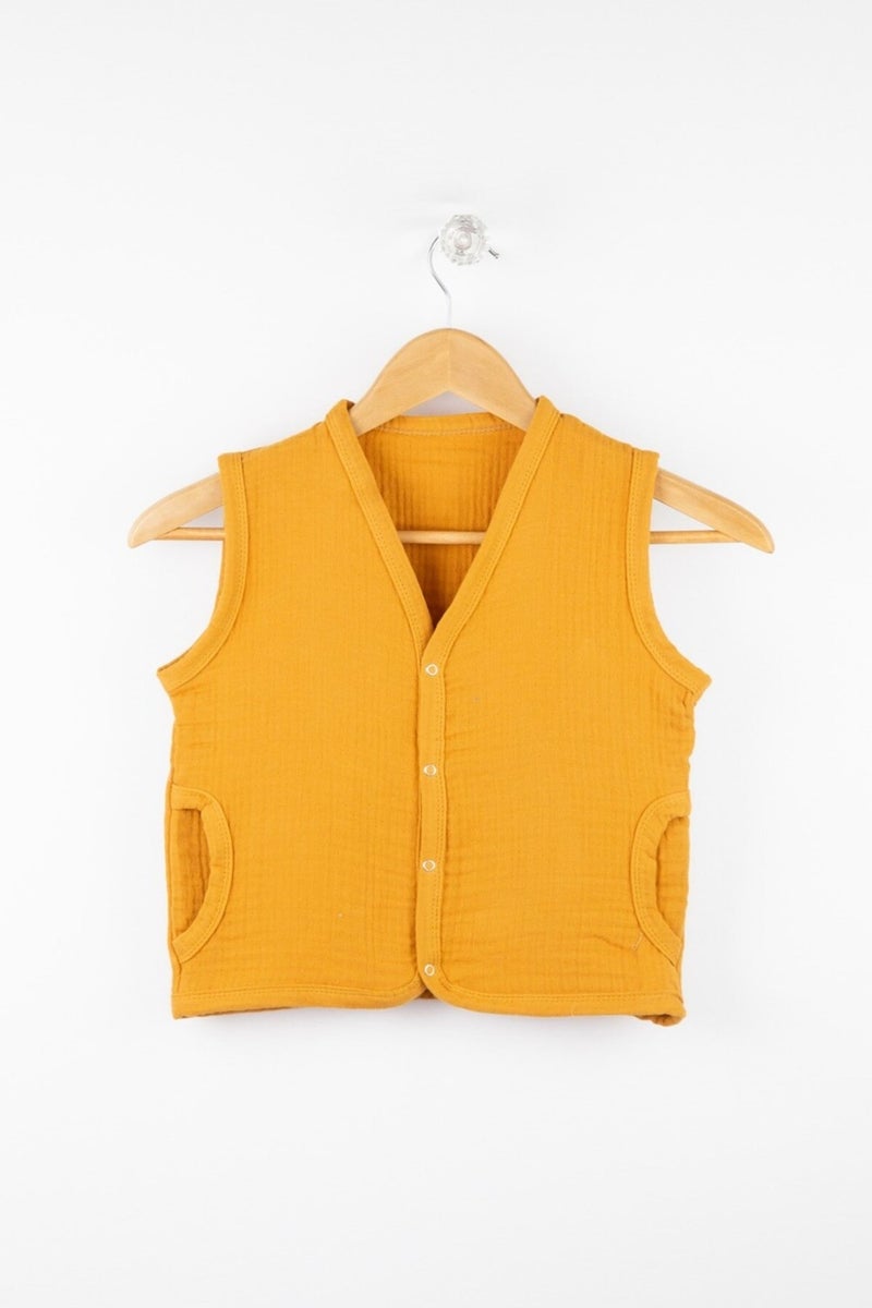 Bondilolly 100% Cotton Muslin Baby Vest with Snaps  - Image 1