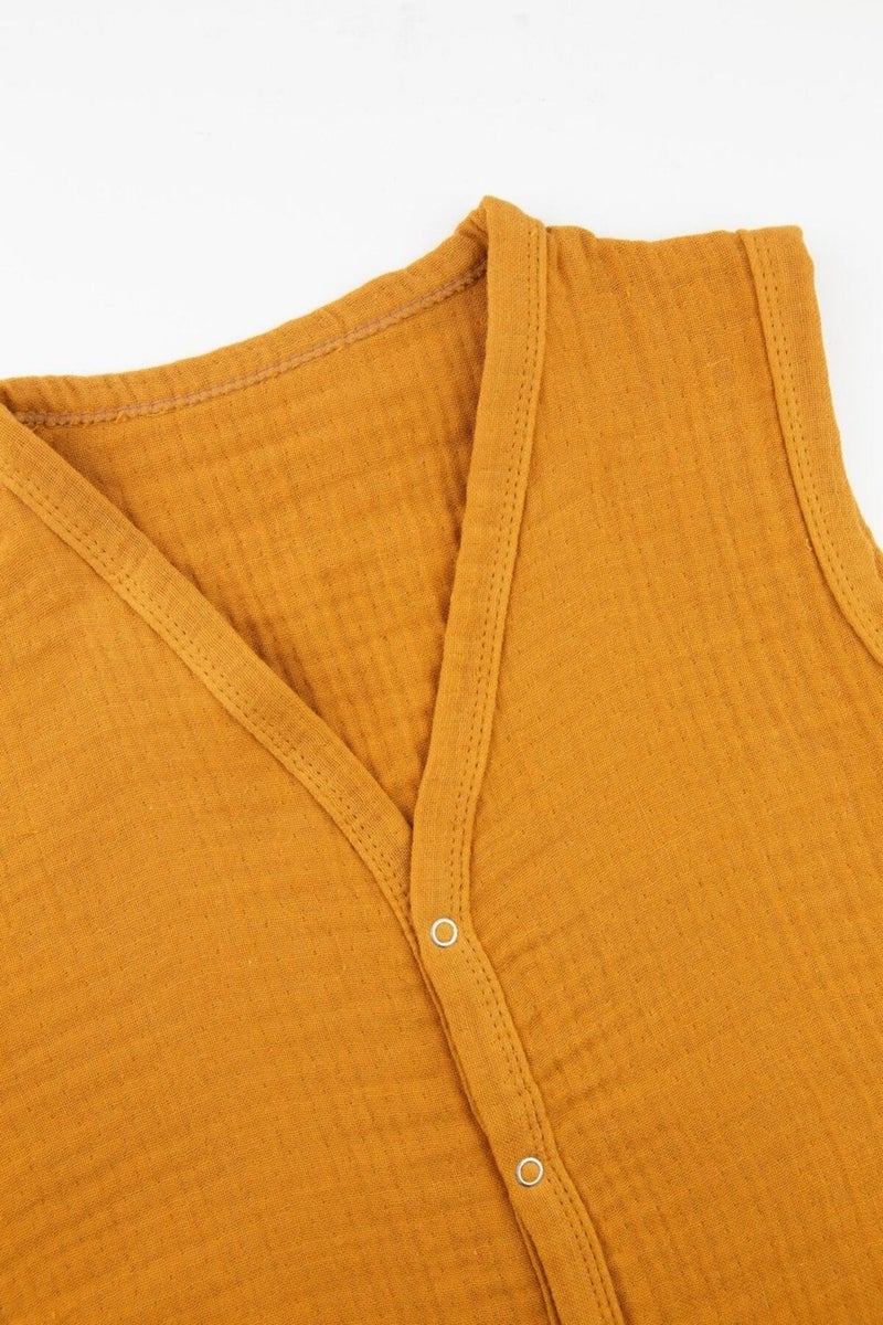 Bondilolly 100% Cotton Muslin Baby Vest with Snaps  - Image 3