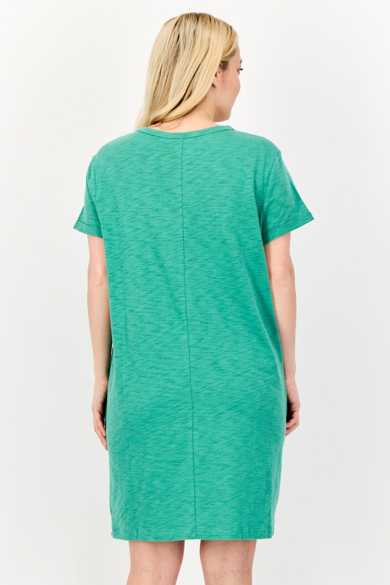 GAP Women Plain Mini Dress, Green - Image 2