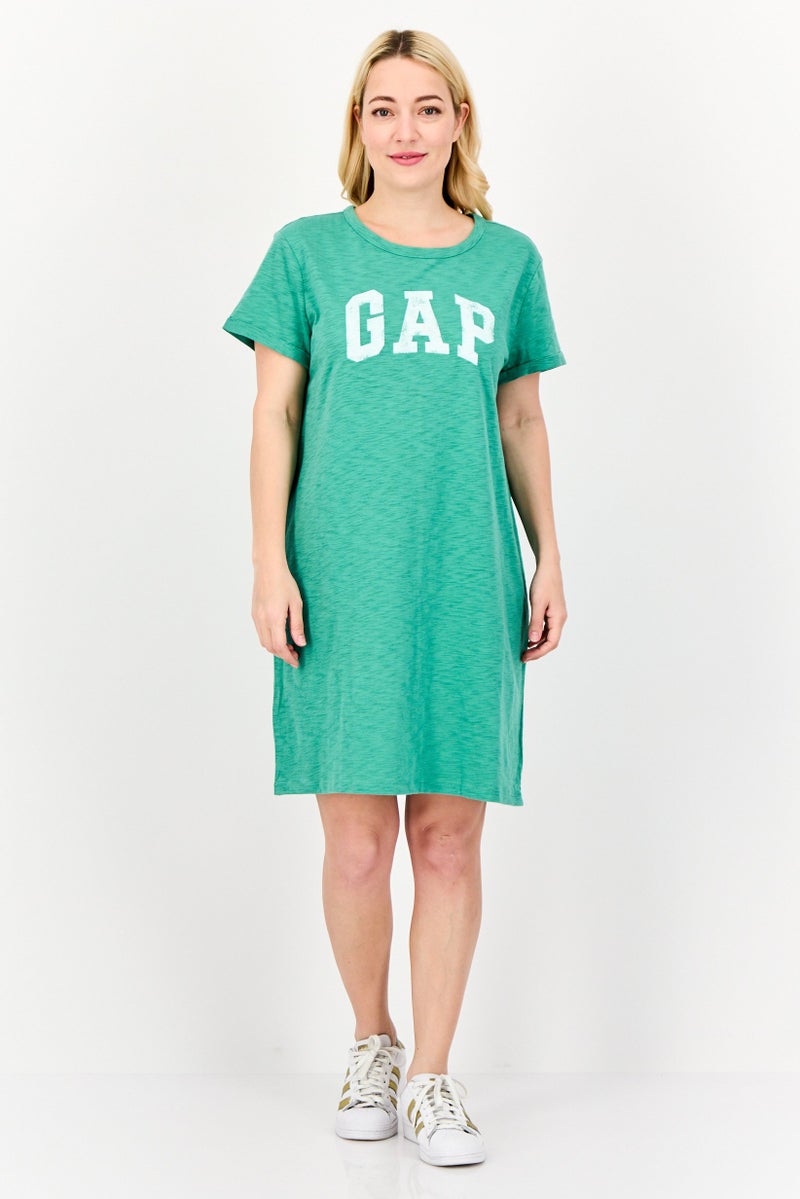 GAP Women Plain Mini Dress, Green - Image 4