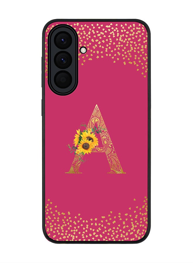 For Samsung Galaxy A37 Case,Slim fit Camera Protection, Shockproof Thin Phone cover  - Custom Floral Monogram - A ( Deep Pink )