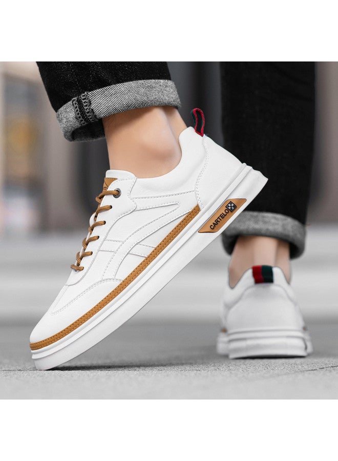 CARTELO Final Sale】men's White Sneakers, Simple And Versatile Low-top Casual Sports Shoes, Retro Men's Shoes - Image 5