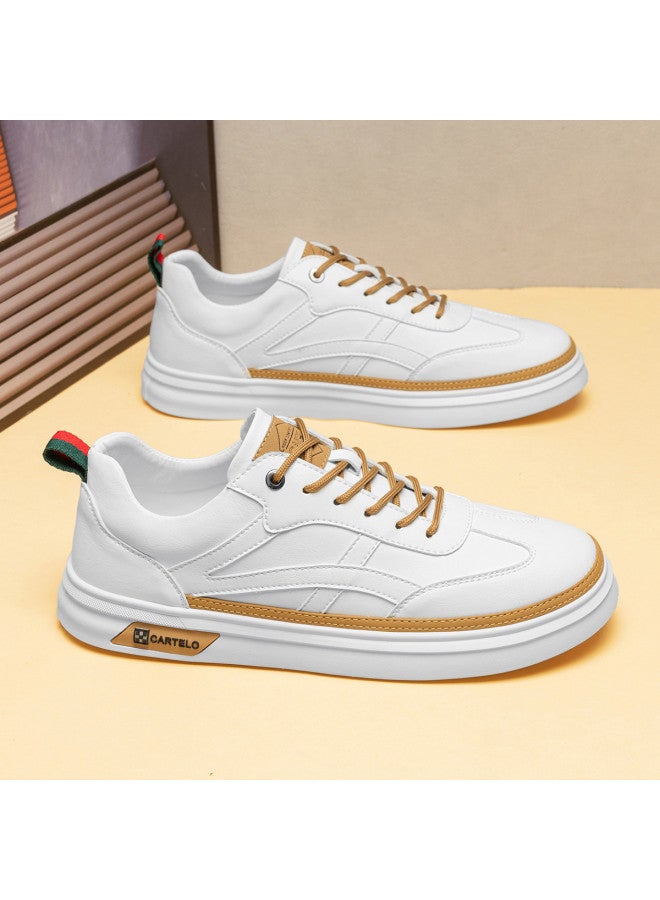 CARTELO Final Sale】men's White Sneakers, Simple And Versatile Low-top Casual Sports Shoes, Retro Men's Shoes - Image 3