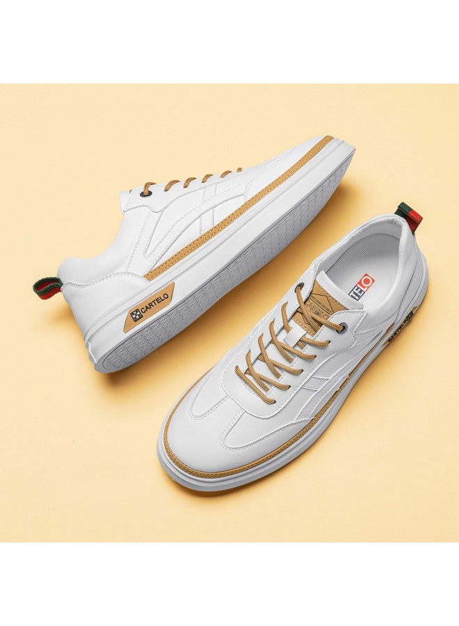 CARTELO Final Sale】men's White Sneakers, Simple And Versatile Low-top Casual Sports Shoes, Retro Men's Shoes - Image 4