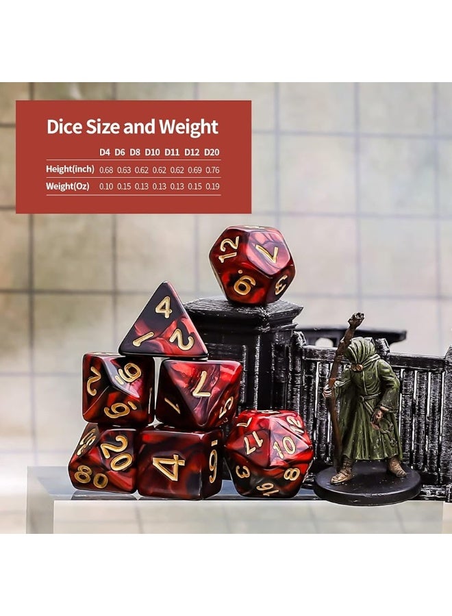CiaraQ Polyhedral Dice Set (35 Pieces) with Black Pouches, 5 Complete Double-Colors Dice Sets of D4 D6 D8 D10 D% D12 D20 Compatible with Dungeons and Dragons DND RPG MTG Table Games - Image 3
