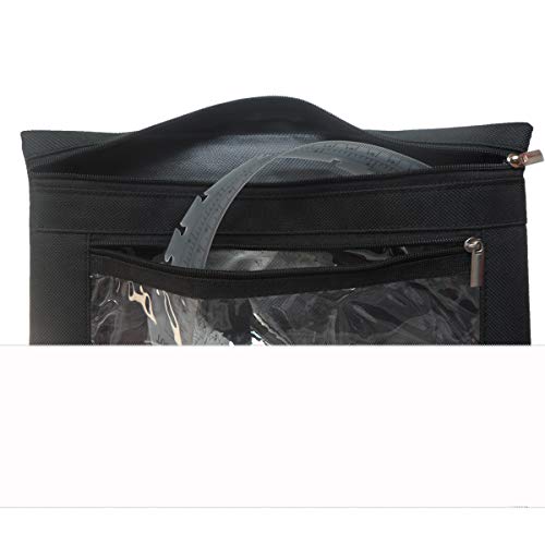 Enyuwlcm 3 Ring Binder Pencil Pouch with Durable Zipper Binder Pencil Case with Clear Window 2 Pocket Black Canvas 4 Pack - Image 5