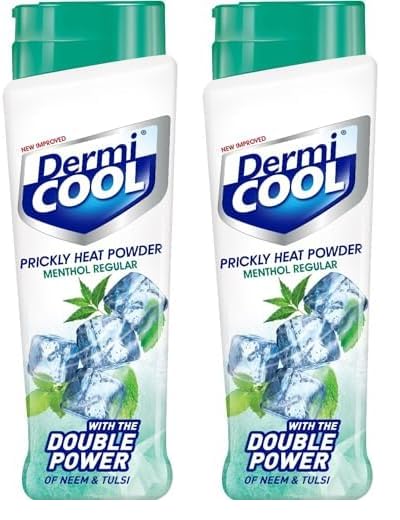 Dermicool Dermi Cool Menthol Regular Prickly Heat Powder 400g Pack of 2 - Image 1