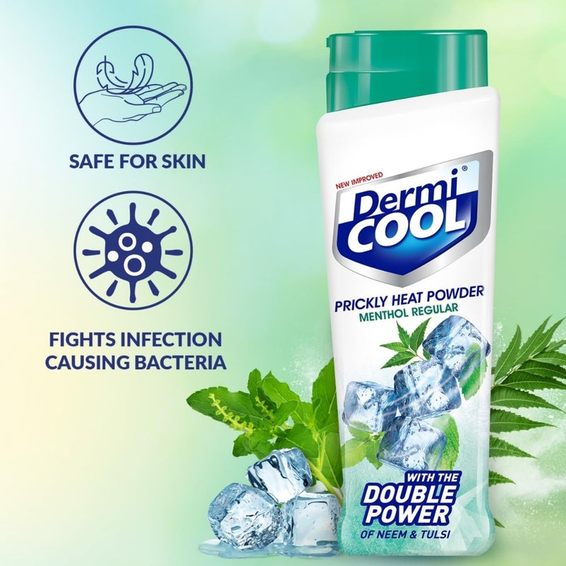 Dermicool Dermi Cool Menthol Regular Prickly Heat Powder 400g Pack of 2 - Image 3