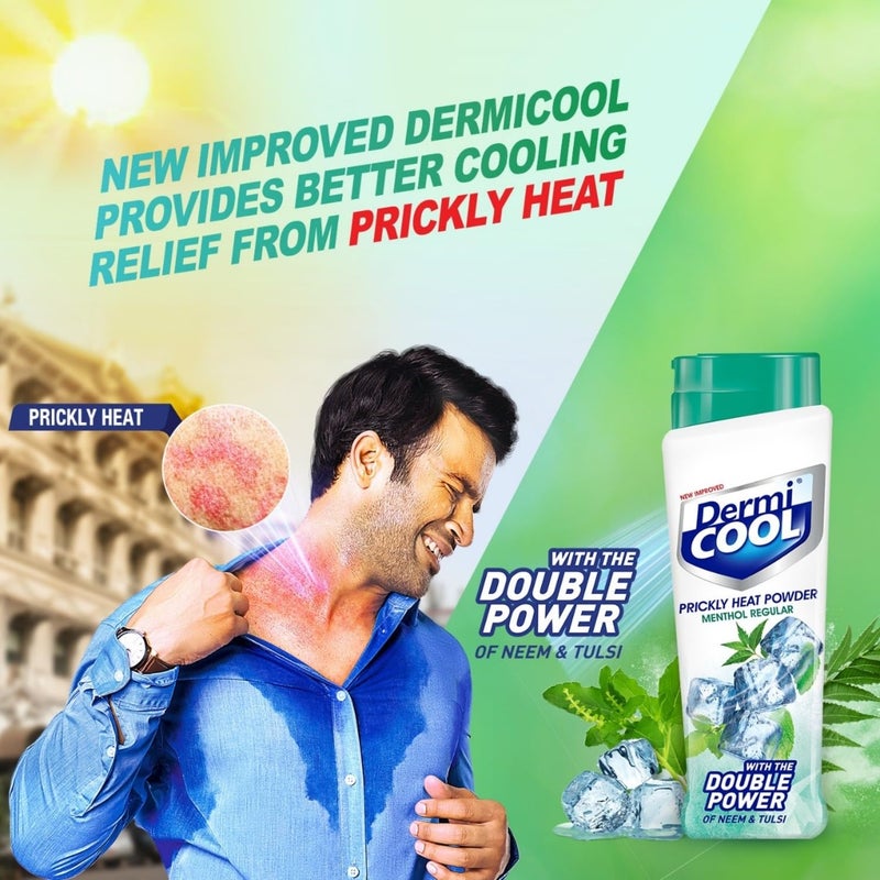 Dermicool Dermi Cool Menthol Regular Prickly Heat Powder 400g Pack of 2 - Image 2