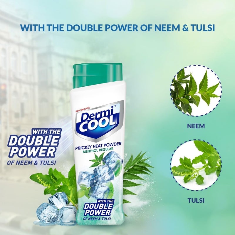 Dermicool Dermi Cool Menthol Regular Prickly Heat Powder 400g Pack of 2 - Image 4